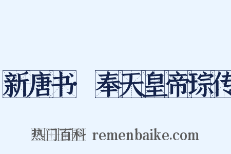 新唐书·奉天皇帝琮传是什么意思的图片